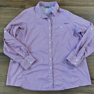 AriatTek Womens‎ XL Purple Gingham Shirt Western Cowgirl Button Up Long Sleeve